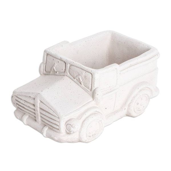 Alternate image for Handcrafted Whimsical Classic Truck Cement Flower Pot Evergreen Truck