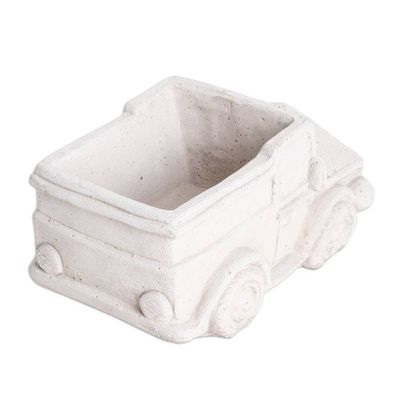 Alternate image for Handcrafted Whimsical Classic Truck Cement Flower Pot Evergreen Truck