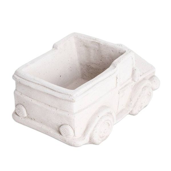 Alternate image for Handcrafted Whimsical Classic Truck Cement Flower Pot Evergreen Truck