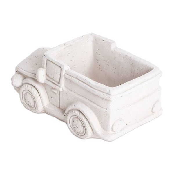 Alternate image for Handcrafted Whimsical Classic Truck Cement Flower Pot Evergreen Truck