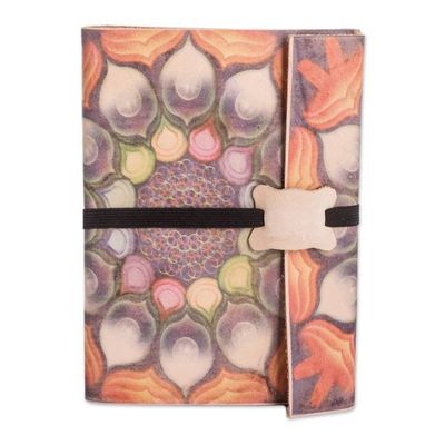 Alternate image for Paper Journal with Flower-Inspired Leather Cover Fantasy Memories
