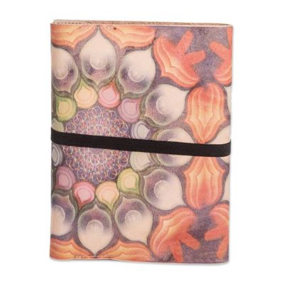 Alternate image for Paper Journal with Flower-Inspired Leather Cover Fantasy Memories