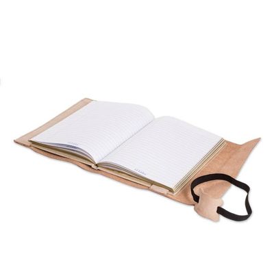 Alternate image for Paper Journal with Flower-Inspired Leather Cover Fantasy Memories