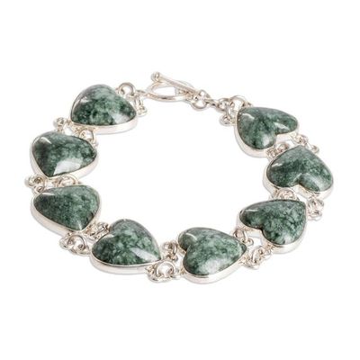 Alternate image for 3-Piece Heart-Themed Jade Silver Curated Jewelry Gift Set Heart Connection