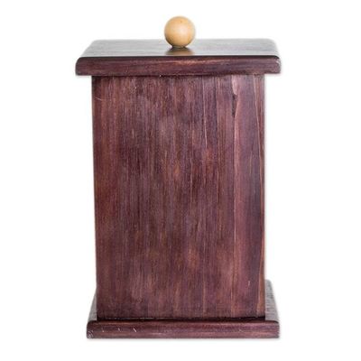 Alternate image for Pinewood Decorative Box with Pyrography Mayan Motif Dresden Codex