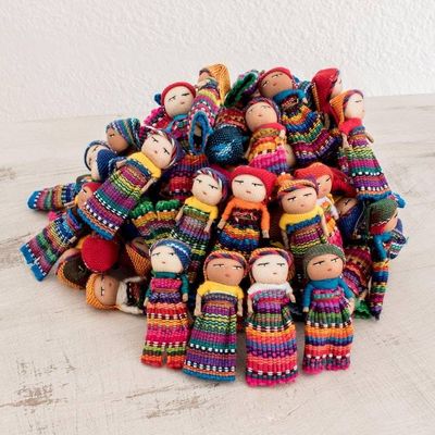 Alternate image for Handwoven Cotton Decorative Dolls Set of 100 Worry Doll Village