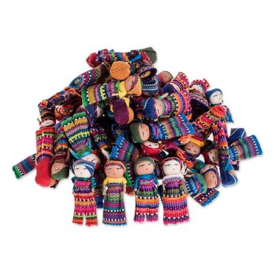 Alternate image for Handwoven Cotton Decorative Dolls Set of 100 Worry Doll Village