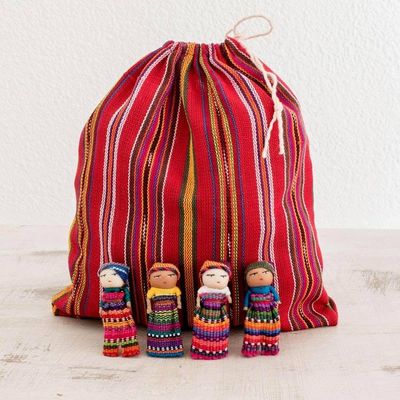 Alternate image for Handwoven Cotton Decorative Dolls Set of 100 Worry Doll Village