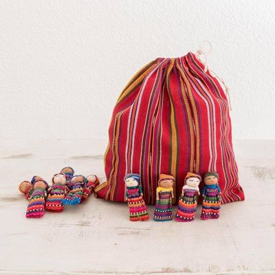 Alternate image for Handwoven Cotton Decorative Dolls Set of 100 Worry Doll Village