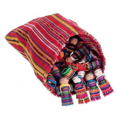 Alternate image for Handwoven Cotton Decorative Dolls Set of 100 Worry Doll Village