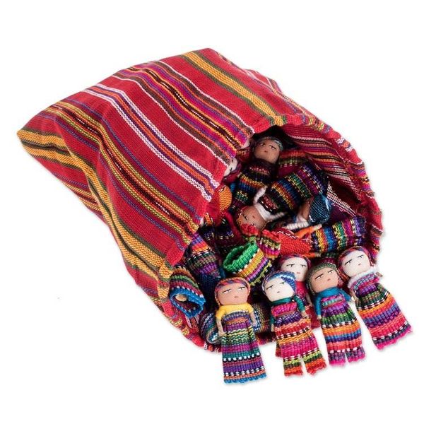 Alternate image for Handwoven Cotton Decorative Dolls Set of 100 Worry Doll Village