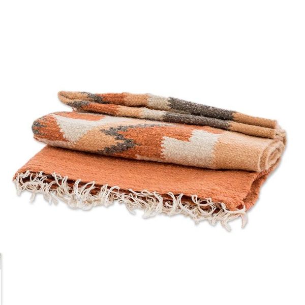Alternate image for Handloomed Acrylic Geometric Area Rug in Orange 2.5x4.5 Celestial Diamonds