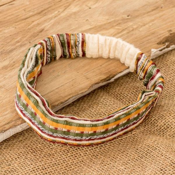 Alternate image for Multicolored Cotton Headband Hand-Woven in Guatemala Desert