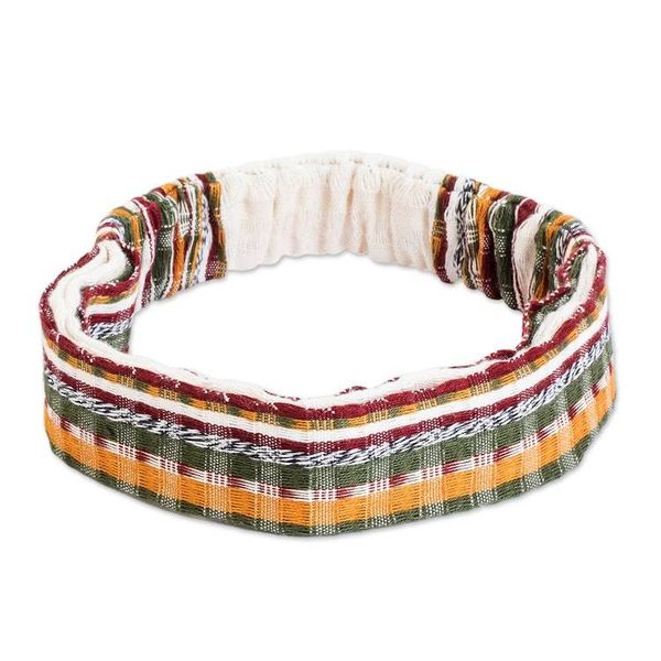 Alternate image for Multicolored Cotton Headband Hand-Woven in Guatemala Desert