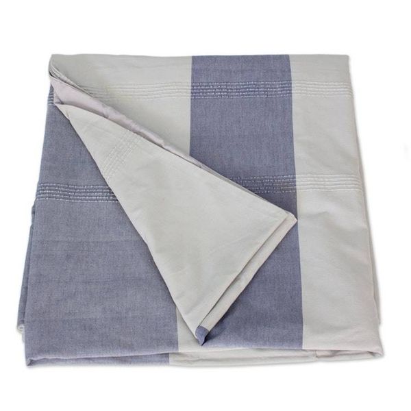 Alternate image for Guatemalan Cotton Duvet Cover in Cadet Blue and Pearl Grey Dreamy Cadet Blue
