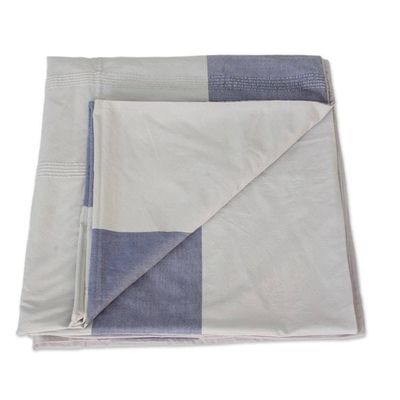 Alternate image for Guatemalan Cotton Duvet Cover in Cadet Blue and Pearl Grey Dreamy Cadet Blue
