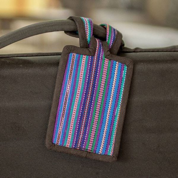 Alternate image for Multicolored Cotton Luggage Tag Handmade in Guatemala My Homelands Colors