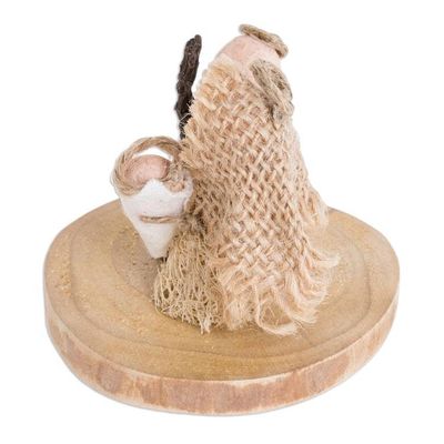 Alternate image for Handmade Natural Fiber Nativity Sculpture from El Salvador Quaint Nativity