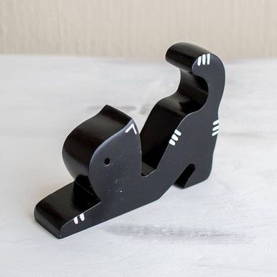 Alternate image for Cat-Shaped Phone Stand in Black Black Cat