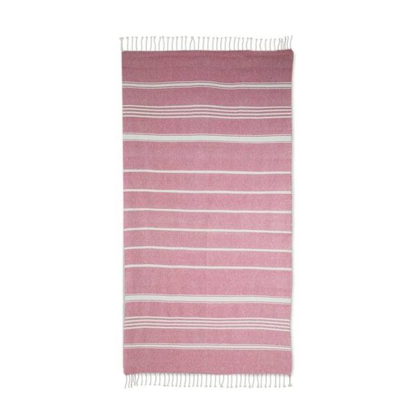 Alternate image for Striped Cotton Beach Towel in Crimson from Guatemala Sweet Relaxation in Crimson