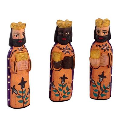 Alternate image for Hand Crafted Nativity Scene Wood Sculpture Set of 10 Angelical