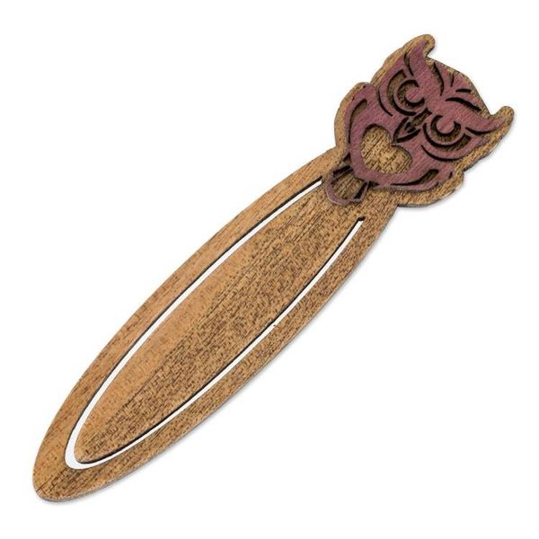Alternate image for Handcrafted Recycled Teak Wise Owl Theme Bookmark Wisdom of the Owl