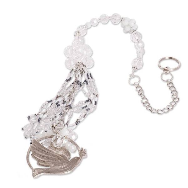 Alternate image for Crystal and Glass Beaded Suncatcher with Peace Pendant Love and Justice