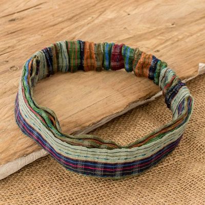 Alternate image for Colorful Striped Cotton Headband Hand-Woven in Guatemala Subtlety