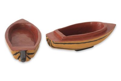 Alternate image for Hand-carved Wood Decorative Box from Ghana Cocoa Pod