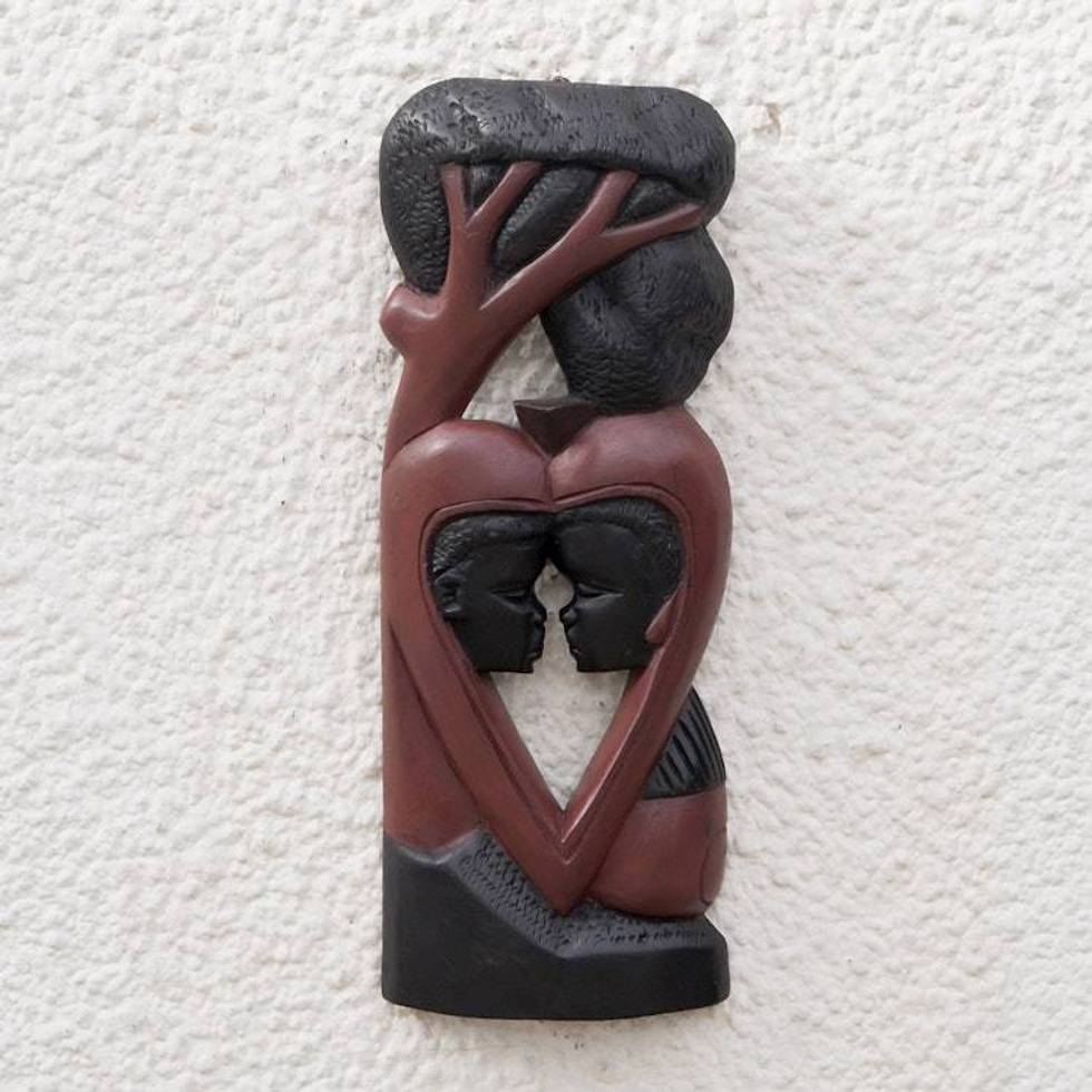 Romantic Wood Relief Panel 'Love that Grows'