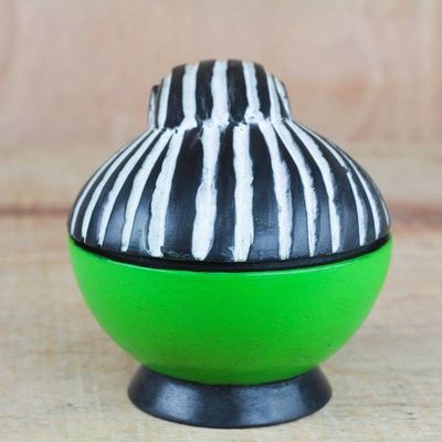 Alternate image for Handcrafted Sese Wood Monkey Decorative Jar from Ghana Monkey Keeper