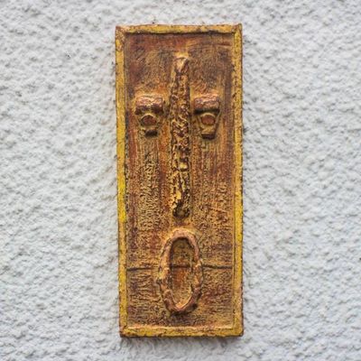 Primary image for Rustic Sese Wood Portrait Relief Panel from Ghana Fine Face