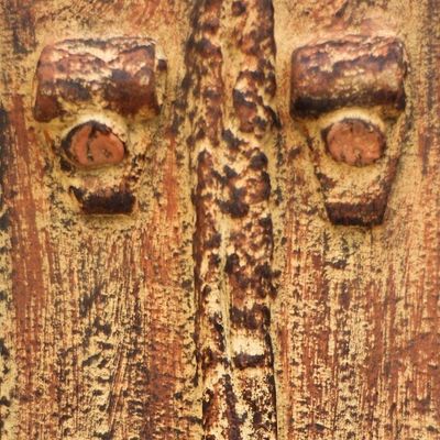 Alternate image for Rustic Sese Wood Portrait Relief Panel from Ghana Fine Face