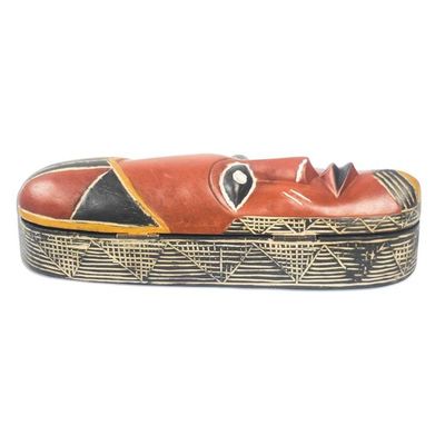 Alternate image for Wood Decorative Box Shaped Like an African Mask African Pride
