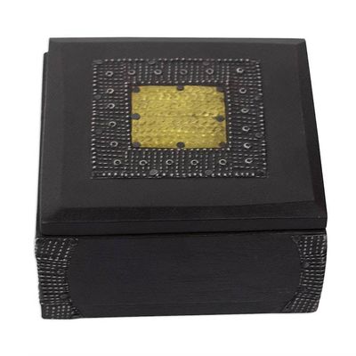 Alternate image for Sese Wood Aluminum and Brass Decorative Box from Ghana Royal Keeper