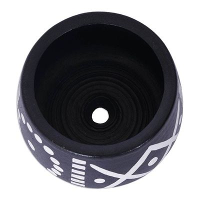 Alternate image for Geometric-Themed Black White Ceramic Decorative Flower Pot Gboane II