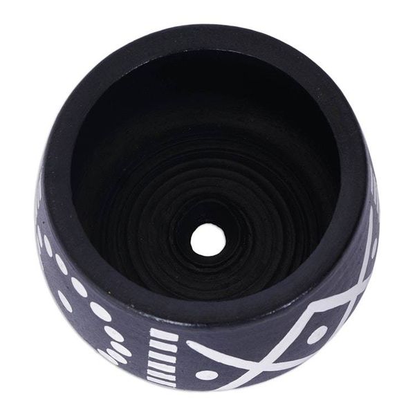 Alternate image for Geometric-Themed Black White Ceramic Decorative Flower Pot Gboane II