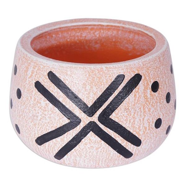 Alternate image for White and Black Distressed Ceramic Decorative Flower Pot Gboane I