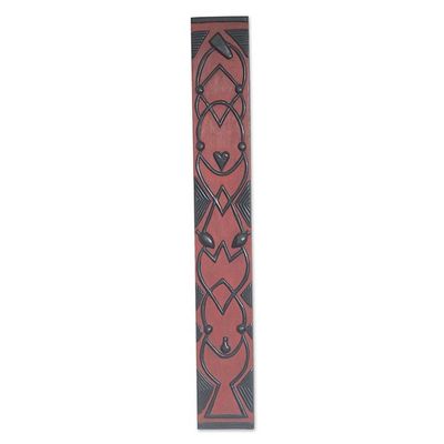 Alternate image for Dogon Board-Like Mahogany Relief Panel Handmade in Ghana Family Dogon Board