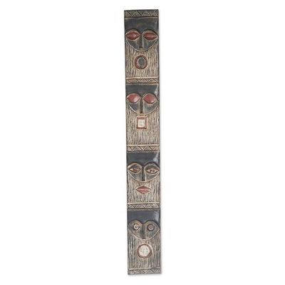 Alternate image for Mahogany Wall Relief Panel Carved Painted by Hand in Ghana Simbisa Dogon Board