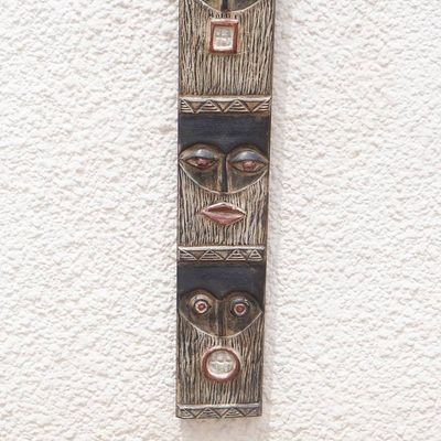 Alternate image for Mahogany Wall Relief Panel Carved Painted by Hand in Ghana Simbisa Dogon Board