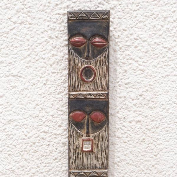 Alternate image for Mahogany Wall Relief Panel Carved Painted by Hand in Ghana Simbisa Dogon Board