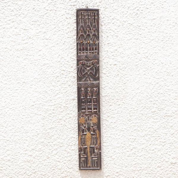 Alternate image for Ghanaian Mahogany Wall Relief Panel Carved Painted by Hand Malian Dogon Board