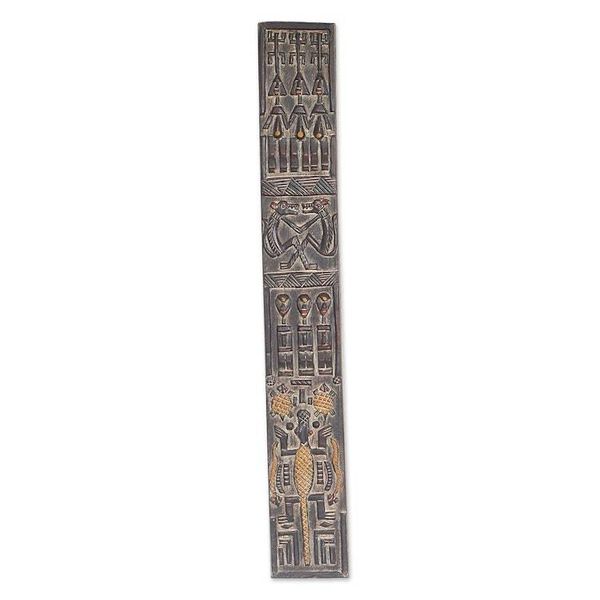 Alternate image for Ghanaian Mahogany Wall Relief Panel Carved Painted by Hand Malian Dogon Board