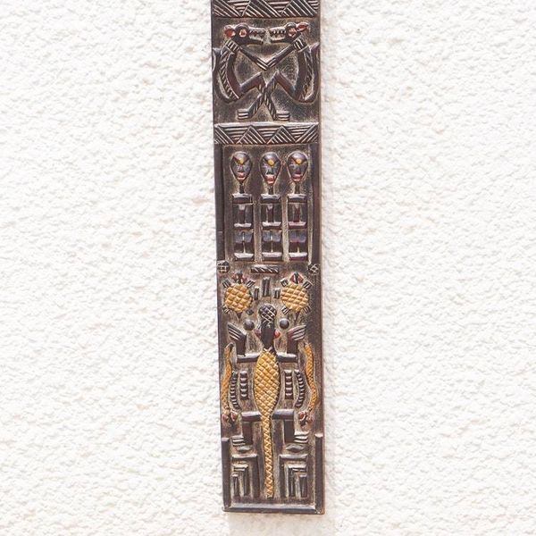 Alternate image for Ghanaian Mahogany Wall Relief Panel Carved Painted by Hand Malian Dogon Board
