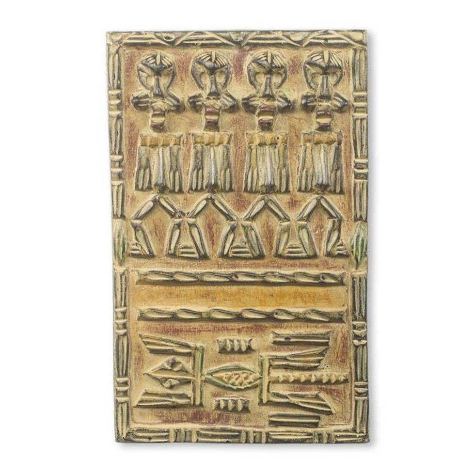 African Dogon Style Relief Panel Made from Calabash 'Brisah Dogon Board'