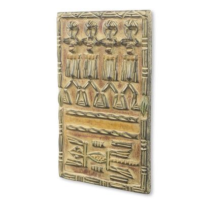 Alternate image for African Dogon Style Relief Panel Made from Calabash Brisah Dogon Board