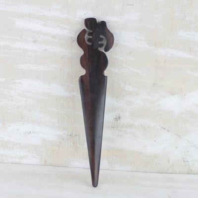 Alternate image for Ebony Wood Gye Nyame Letter Opener from Ghana Gye Nyame Helper