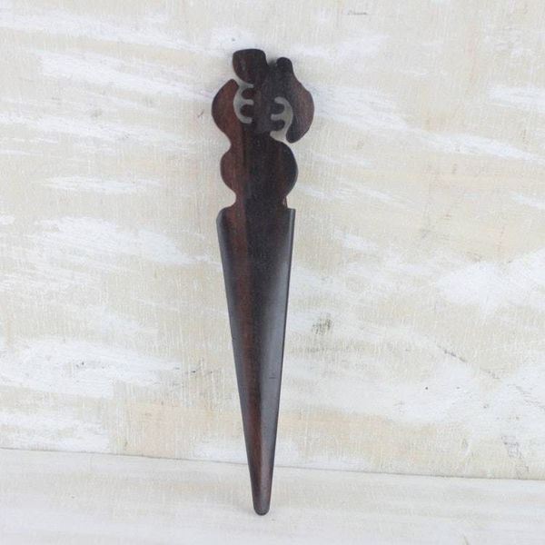 Alternate image for Ebony Wood Gye Nyame Letter Opener from Ghana Gye Nyame Helper
