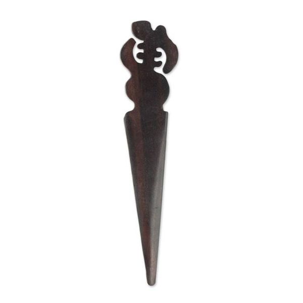 Alternate image for Ebony Wood Gye Nyame Letter Opener from Ghana Gye Nyame Helper
